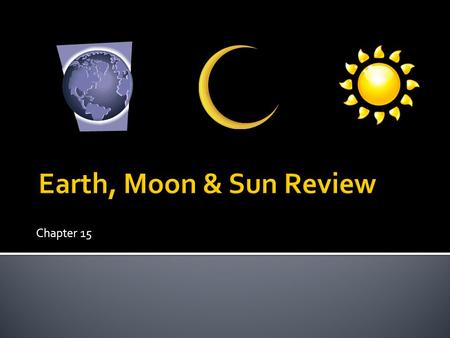 Chapter 15.  a. Third or Last Quarter Moon  b. Waxing crescent Moon  c. First Quarter Moon  d. Full Moon  e. New Moon.