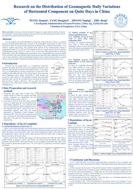 WANG Jianjun 1, YANG Dongmei 2 ， ZHANG Suqing 2 ， ZHU Rong 2 1 Earthquake Administration of Gansu Province, China, 2 Institute of Geophysics,