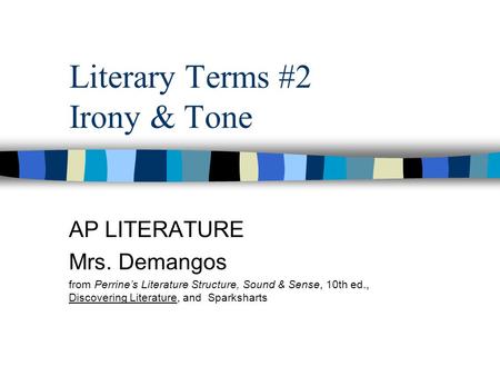 Literary Terms #2 Irony & Tone