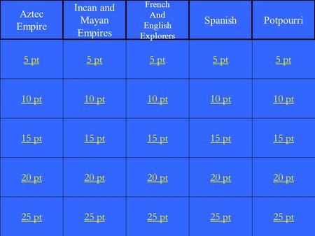 10 pt 15 pt 20 pt 25 pt 5 pt 10 pt 15 pt 20 pt 25 pt 5 pt 10 pt 15 pt 20 pt 25 pt 5 pt 10 pt 15 pt 20 pt 25 pt 5 pt 10 pt 15 pt 20 pt 25 pt 5 pt Aztec.