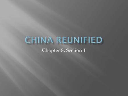 Chapter 8, Section 1.  Sui Yandi  Completed the Grand Canal  A cruel leader-  Used forced labor  High taxes  Extravagant and luxurious lifestyle.