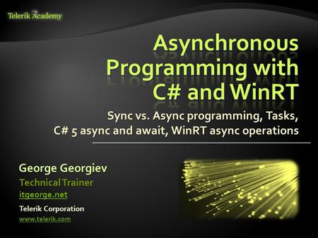 Asynchronous Programming with C# and WinRT