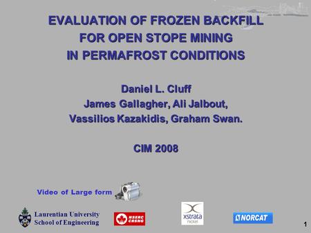 Laurentian University School of Engineering Laurentian University School of Engineering Laurentian University School of Engineering 1 EVALUATION OF FROZEN.