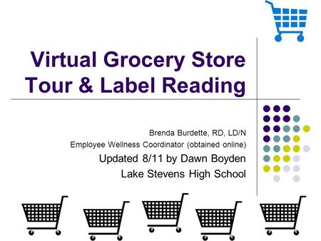 Virtual Grocery Store Tour & Label Reading