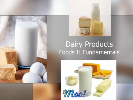 Dairy Products Foods I: Fundamentals.