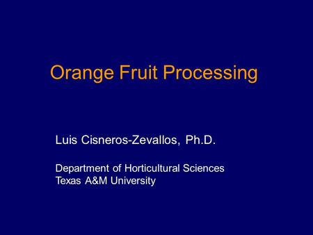 Orange Fruit Processing