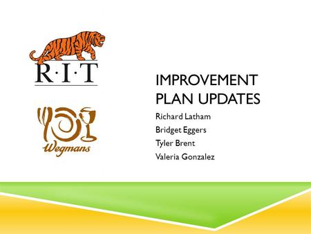 IMPROVEMENT PLAN UPDATESPO Richard Latham Bridget Eggers Tyler Brent Valeria Gonzalez.