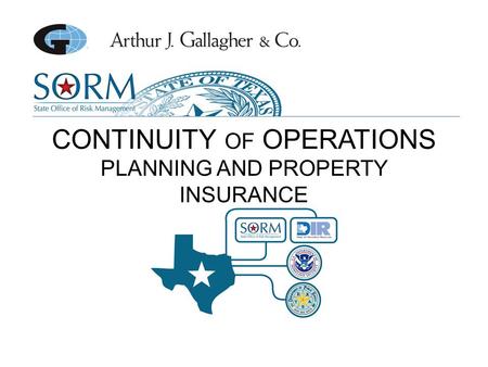 CONTINUITY OF OPERATIONS PLANNING AND PROPERTY INSURANCE.