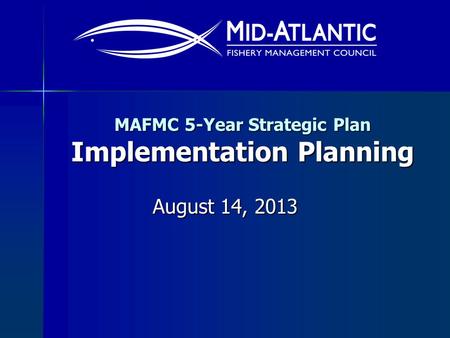 MAFMC 5-Year Strategic Plan Implementation Planning