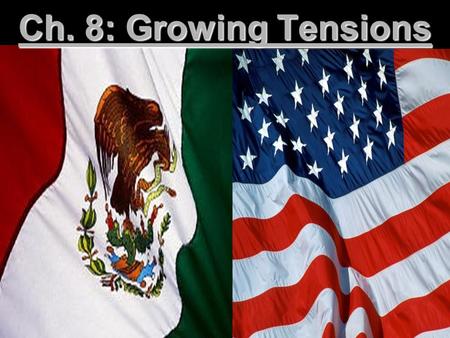 Ch. 8: Growing Tensions. Texas in the 1820s Colonies brought more trade, people and changes to Texas Colonies brought more trade, people and changes to.