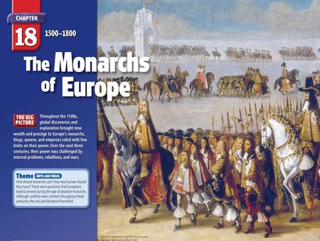 A. What is the Age of Absolutism? The period of time during which monarchs of western Europe had absolute control over their national governments and.