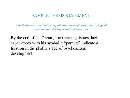 SAMPLE THESIS STATEMENT