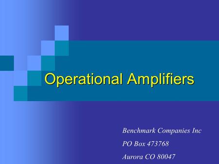 Operational Amplifiers