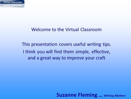 Suzanne Fleming … Writing Matters