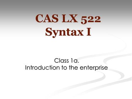 Class 1a. Introduction to the enterprise