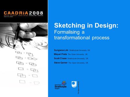 Sketching in Design: Formalising a transformational process Sketching in Design: Formalising a transformational process Sungwoo Lim Strathclyde University,