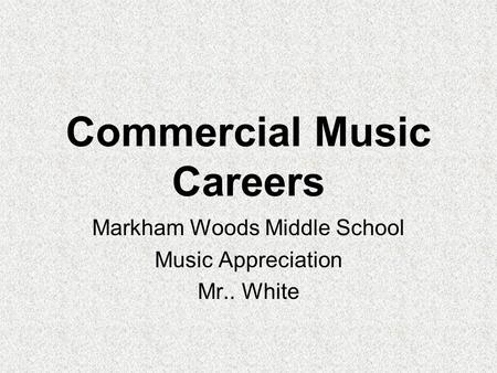 Commercial Music Careers