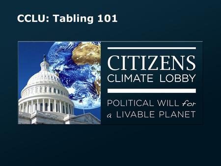 CCLU: Tabling 101.