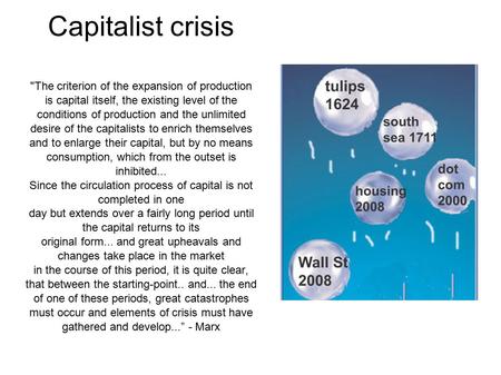 Capitalist crisis The criterion of the expansion of production is capital itself, the existing level of the conditions of production and the unlimited.