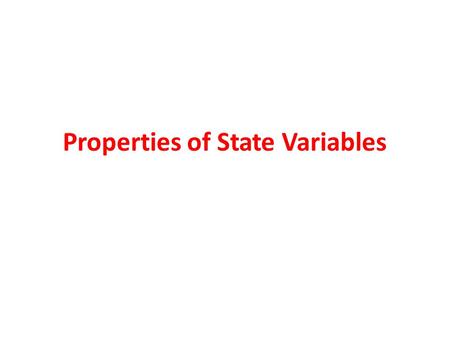 Properties of State Variables