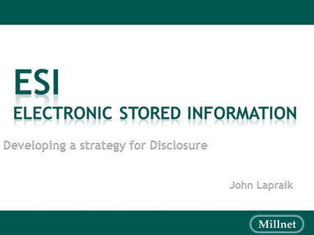 Outline of Topics  Introduction  CPR, law and expectations  IT issues  Disclosure process.