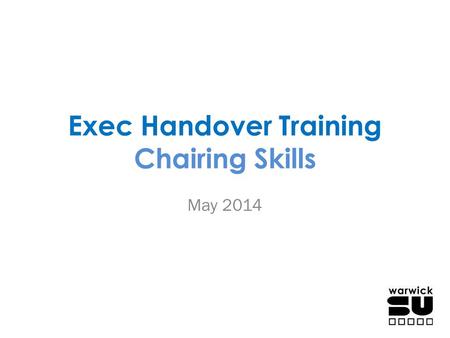 Exec Handover Training Chairing Skills