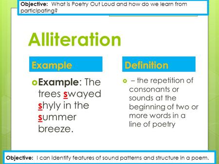 Alliteration Example Definition