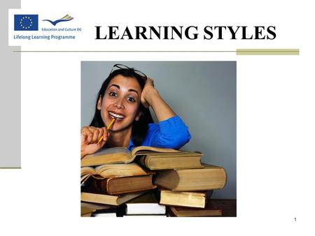 1 LEARNING STYLES. Ask yourself what comes to mind when you hear the word „dog” 2 Some people see a picture of an animal … Others hear a bark … While.