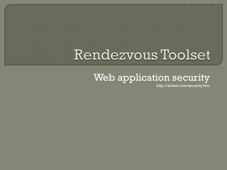 Web application security