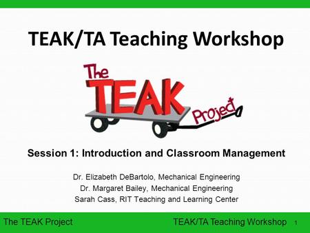 TEAK/TA Teaching Workshop