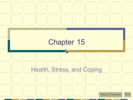 Health, Stress, and Coping