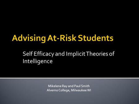 Advising At-Risk Students