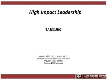 High Impact Leadership