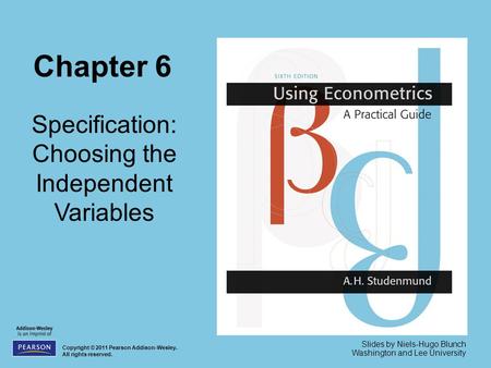 Specifying an Econometric Equation and Specification Error