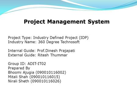 Project Management System