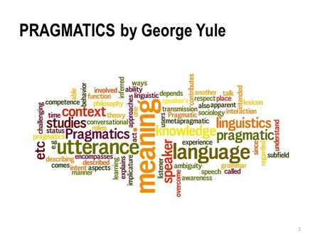 PRAGMATICS by George Yule