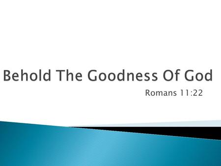 Romans 11:22.  Behold (eidw): to see with the mind's eye, signifies a clear and purely mental perception. [to see, to perceive with the eyes, to perceive.