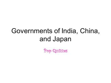 Governments of India, China, and Japan