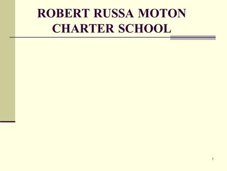 ROBERT RUSSA MOTON CHARTER SCHOOL 1. 1994 – 2001St. Matthias 2001 – 2002 Moton 2002 – 2003Moton 2003 – 2004Moton 2004 – 2005Moton 2005 – 2006Moton/Katrina.