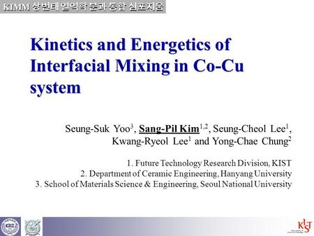 Kinetics and Energetics of Interfacial Mixing in Co-Cu system