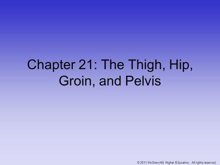 Chapter 21: The Thigh, Hip, Groin, and Pelvis