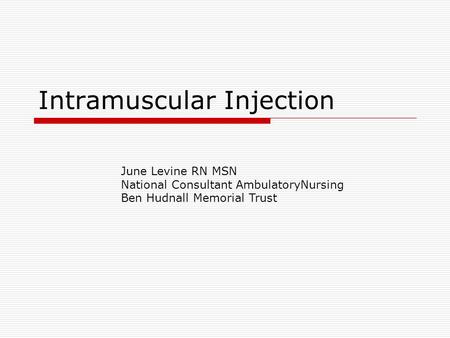 Intramuscular Injection