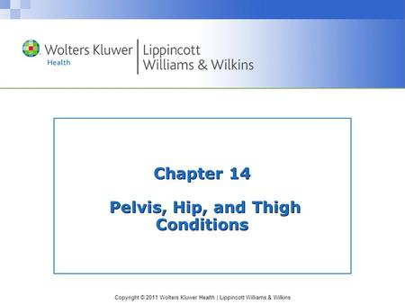 Chapter 14 Pelvis, Hip, and Thigh Conditions