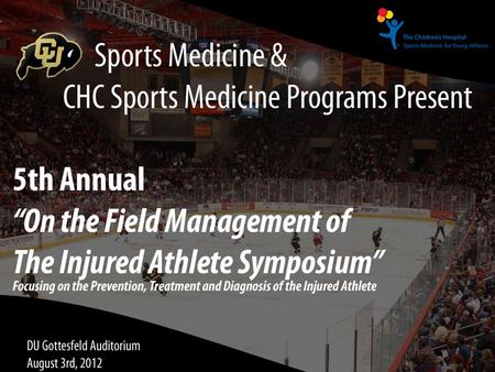 Armando F. Vidal, M.D. Surgical Director Sports Medicine Program for Young Athletes Childrens Hospital Colorado Team Physician, CU & DU.