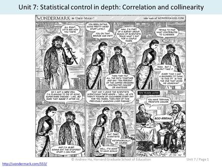 Unit 7: Statistical control in depth: Correlation and collinearity  Unit 7 / Page 1© Andrew Ho, Harvard Graduate School of Education.