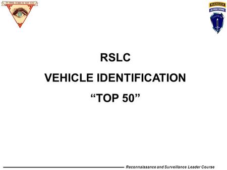 VEHICLE IDENTIFICATION