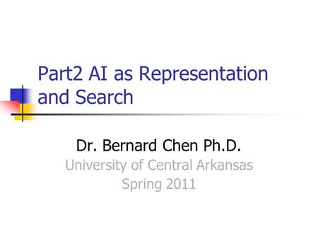 Part2 AI as Representation and Search