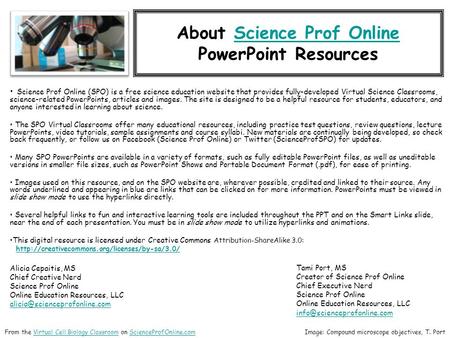 About Science Prof OnlineScience Prof Online PowerPoint Resources Science Prof Online (SPO) is a free science education website that provides fully-developed.