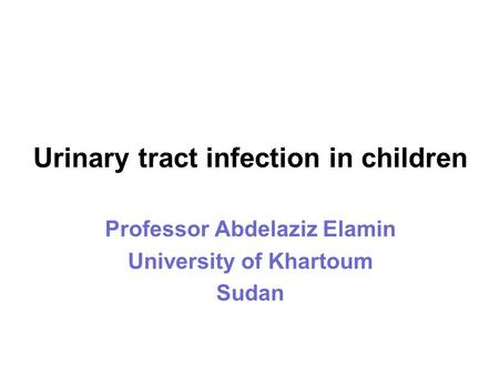 Urinary tract infection in children