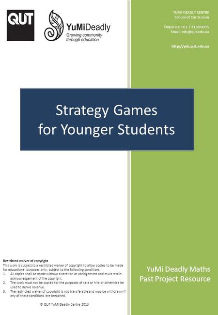 Strategy Games for Younger Students